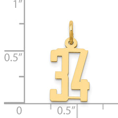 14K Gold Small Polished Elongated Charm with Laser Cut Detailing