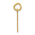 14K Gold Polished Elongated Charm Small, Laser Cut, Elegant Design