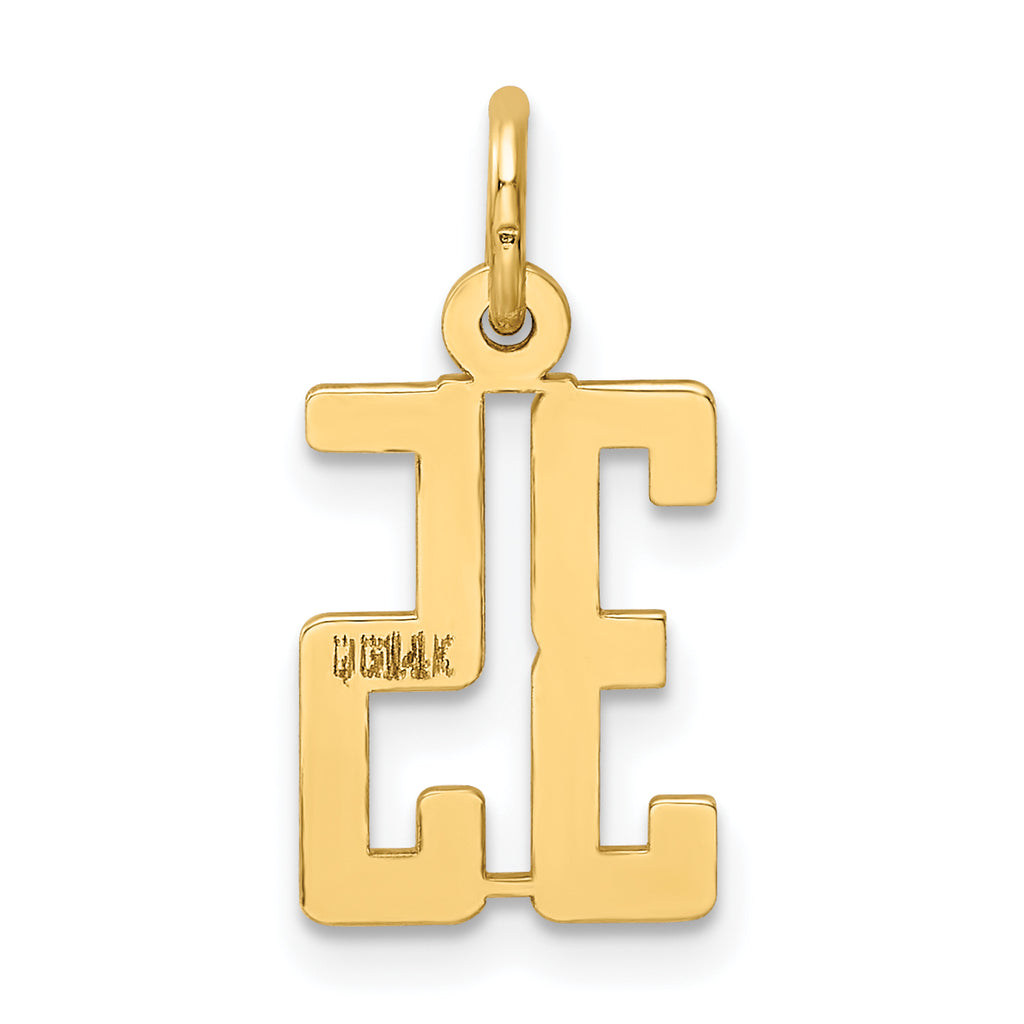 14K Gold Polished Elongated Charm Small, Laser Cut, Elegant Design