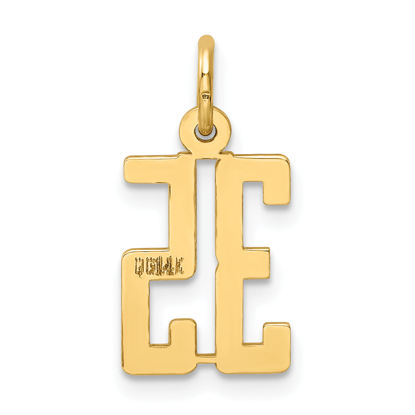 14K Gold Polished Elongated Charm Small, Laser Cut, Elegant Design