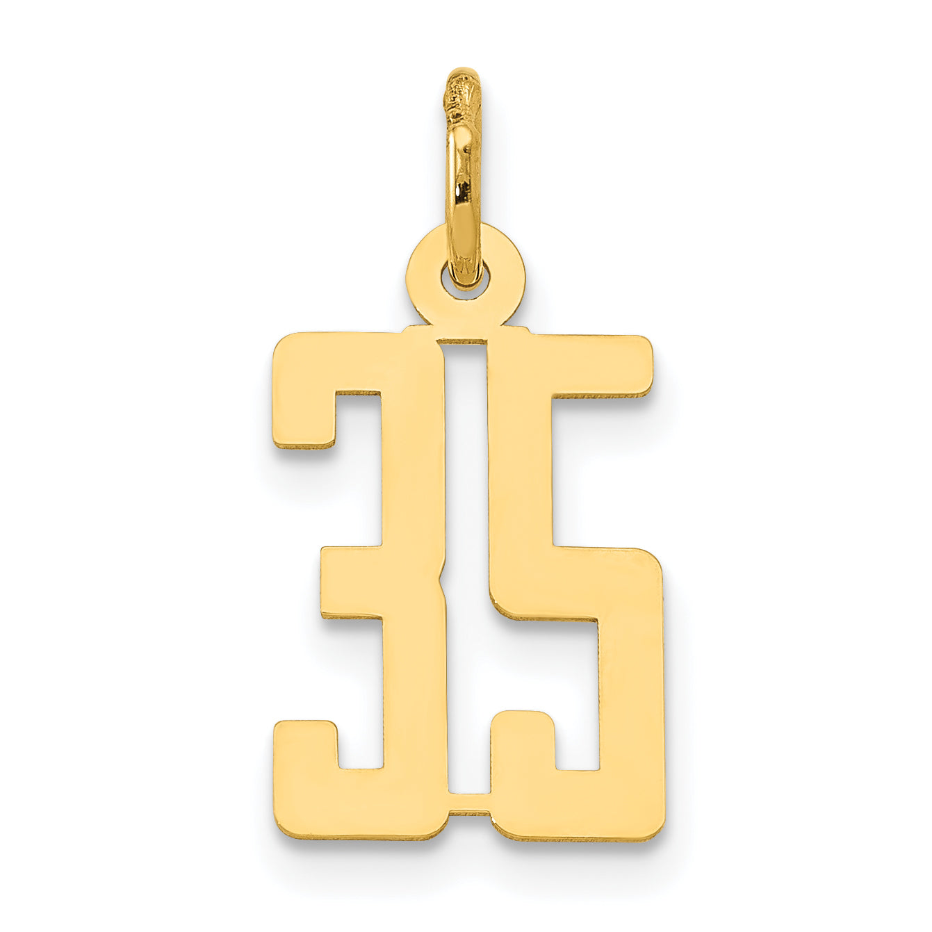 14k Small Elongated Number 35 Charm
