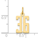 14K Gold Small Polished Elongated Charm with Laser Cut Detailing