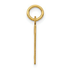 14K Gold Polished Elongated Charm Small, Laser Cut, Themed