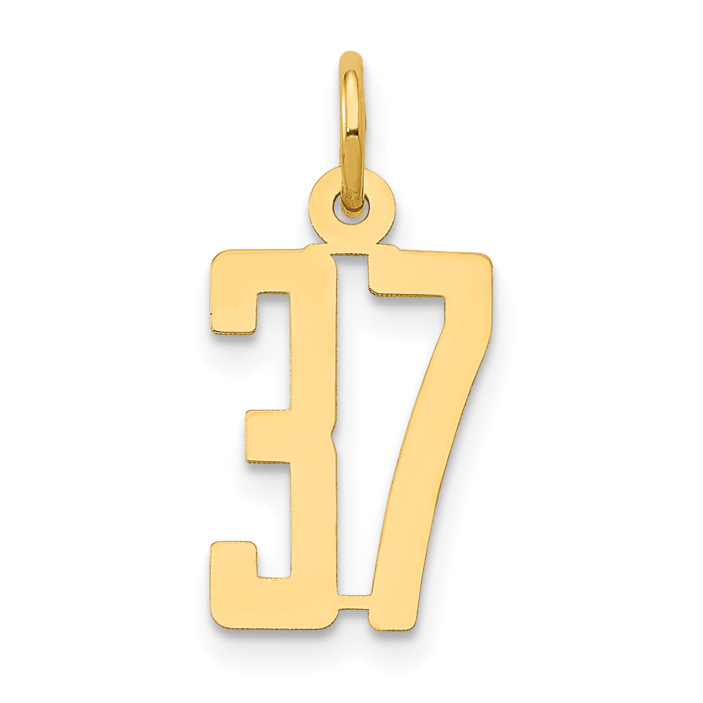 14k Small Elongated Number 37 Charm Main image