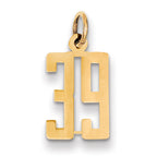 14k Small Elongated Number 39 Charm