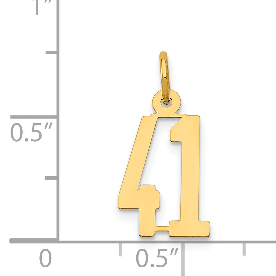 14K Gold Polished Elongated Charm Elegant Laser-Cut Design