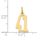 14K Gold Polished Elongated Charm Elegant Laser-Cut Design