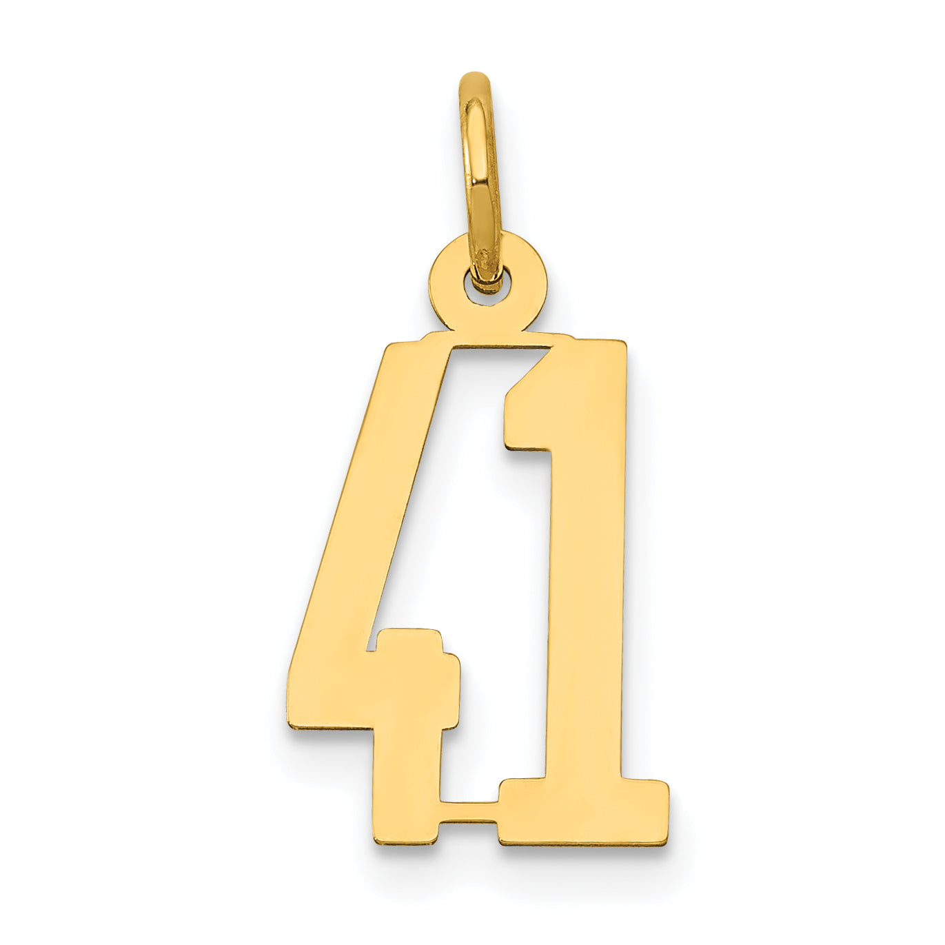 14k Small Elongated Number 41 Charm Main image