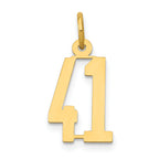 14k Small Elongated Number 41 Charm