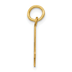 14K Gold Polished Elongated Charm Laser-Cut Small Themed Design