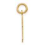 14K Gold Polished Elongated Charm with Laser Cut Design Small