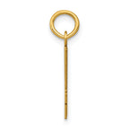 14K Gold Polished Elongated 44 Charm Pendant  Small, Laser-Cut, Elegant Design