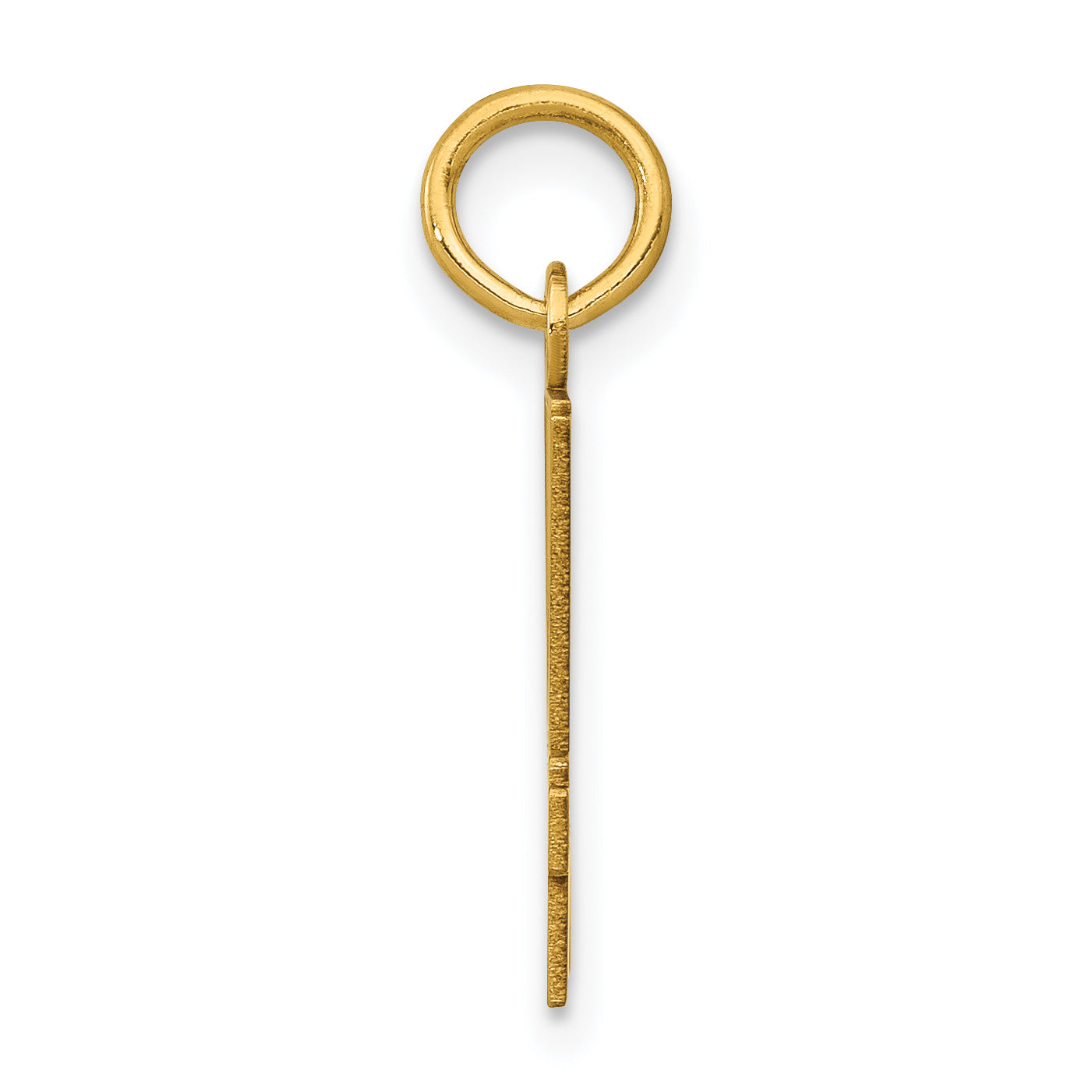 14K Gold Polished Elongated 44 Charm Pendant  Small, Laser-Cut, Elegant Design