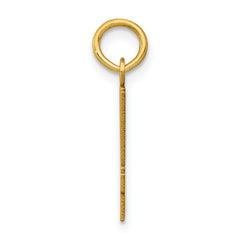 14K Gold Polished Elongated 44 Charm Pendant  Small, Laser-Cut, Elegant Design