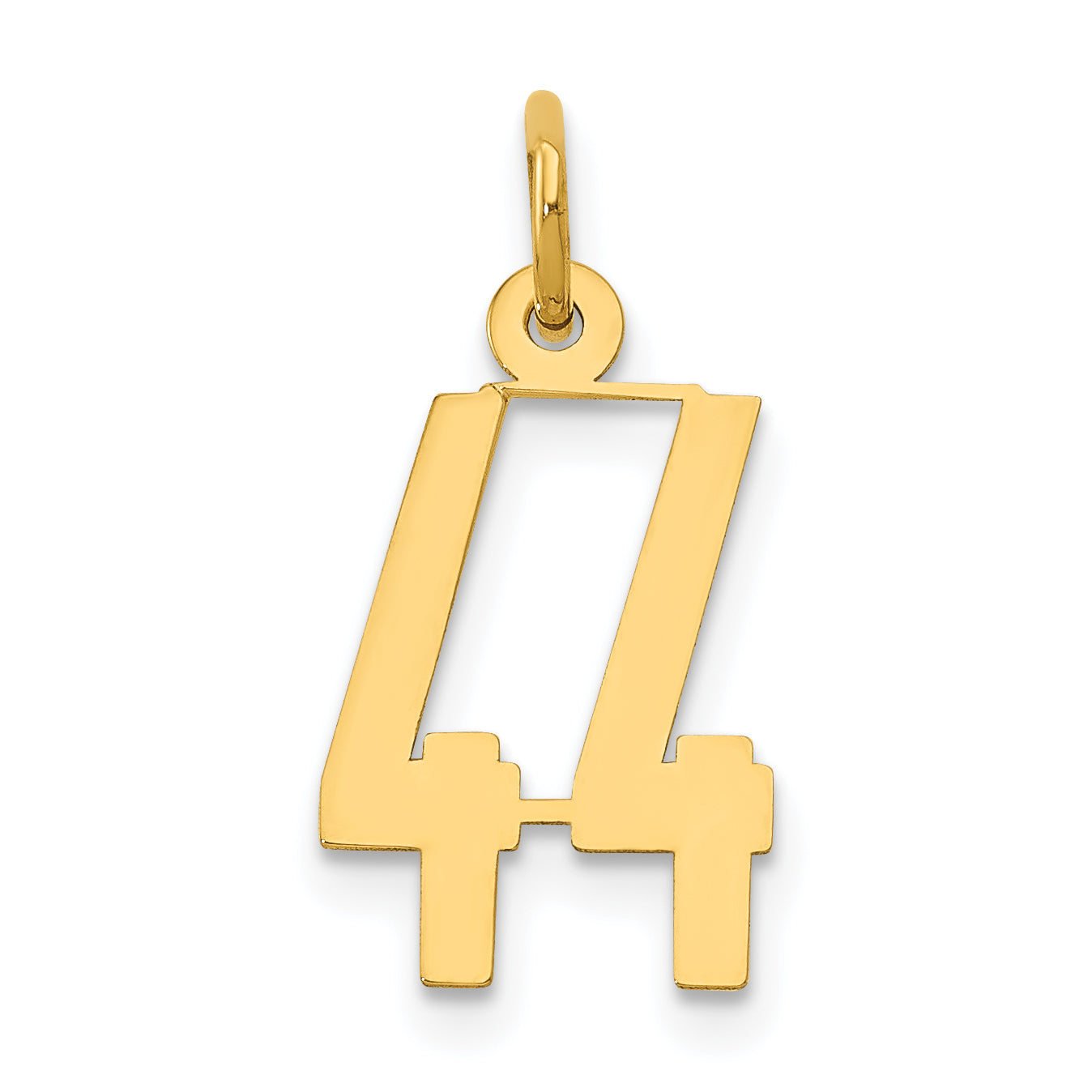 14k Small Elongated Number 44 Charm