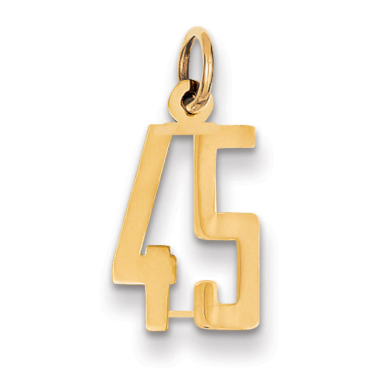 14k Small Elongated Number 45 Charm Main image