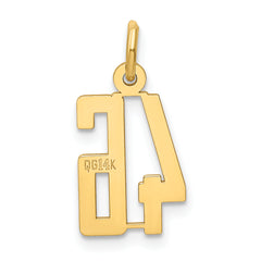 14K Gold Polished Elongated Charm with Laser Cut Design