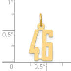 14K Gold Polished Elongated Charm with Laser Cut Design