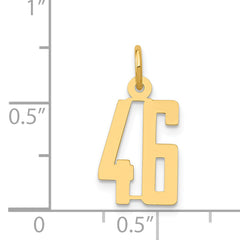 14K Gold Polished Elongated Charm with Laser Cut Design