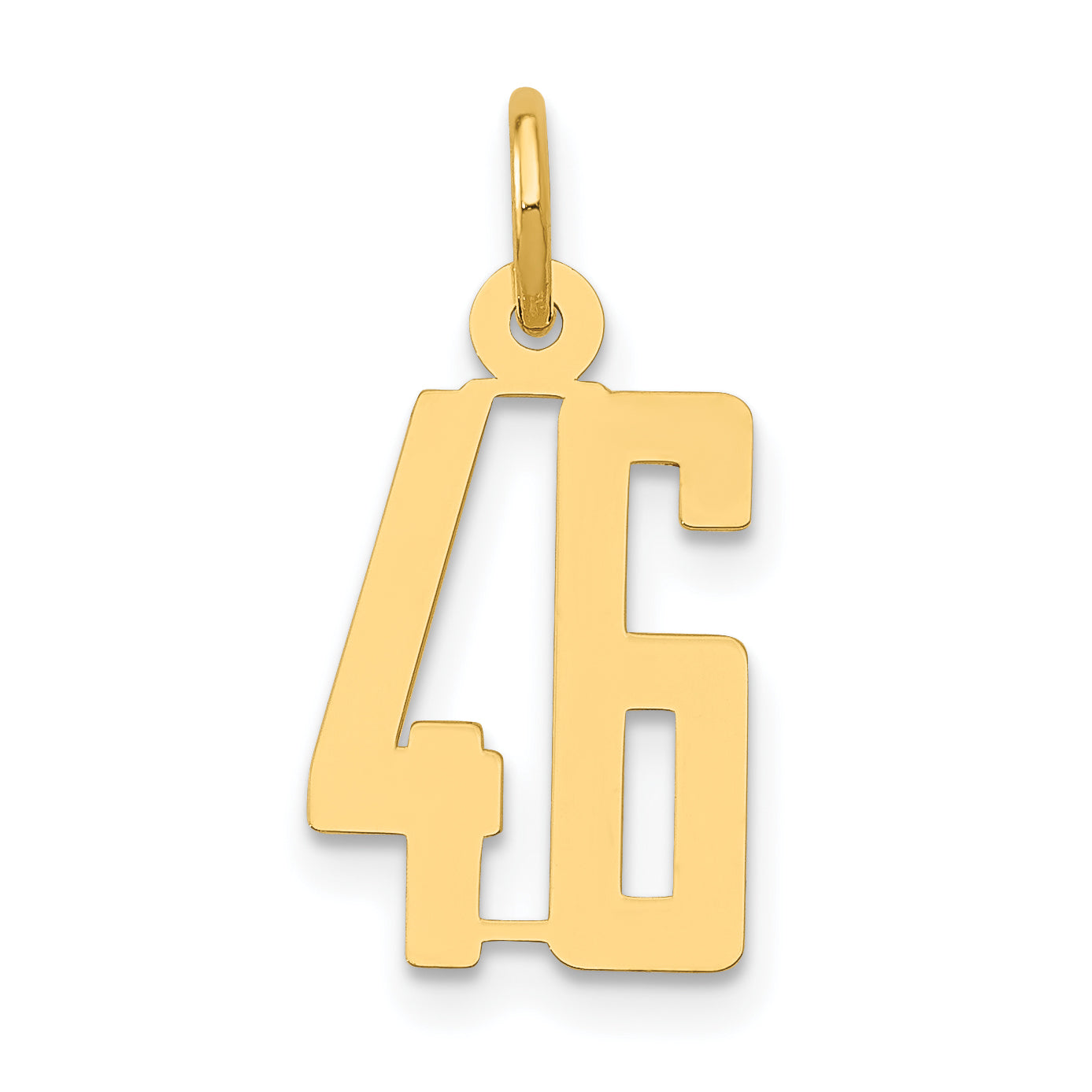 14k Small Elongated Number 46 Charm Main image