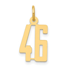 14k Small Elongated Number 46 Charm