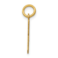 14K Gold Polished Elongated Charm with Laser-Cut Detail Small
