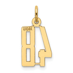 14K Gold Polished Elongated Charm with Laser-Cut Detail Small