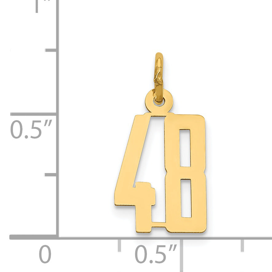 14K Gold Polished Elongated Charm with Laser-Cut Detail Small