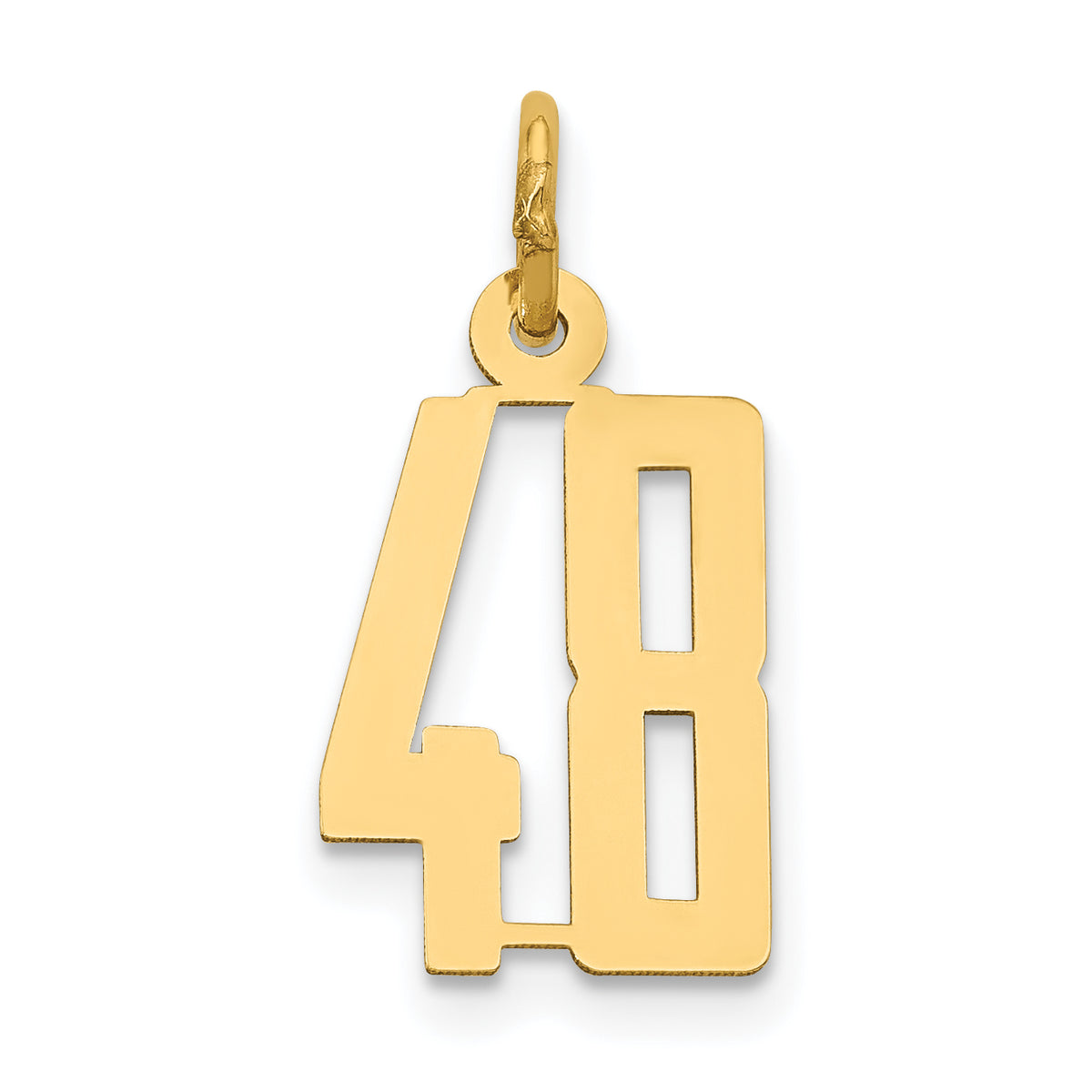 14k Small Elongated Number 48 Charm