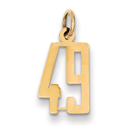 14k Small Elongated Number 49 Charm