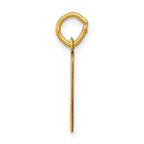 14K Gold Small Polished Elongated Charm with Laser-Cut Detail