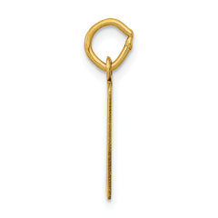 14K Gold Small Polished Elongated Charm with Laser-Cut Detail