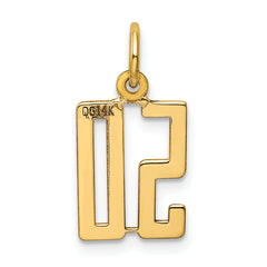 14K Gold Small Polished Elongated Charm with Laser-Cut Detail