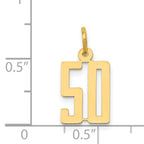 14K Gold Small Polished Elongated Charm with Laser-Cut Detail