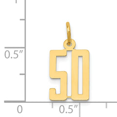 14K Gold Small Polished Elongated Charm with Laser-Cut Detail