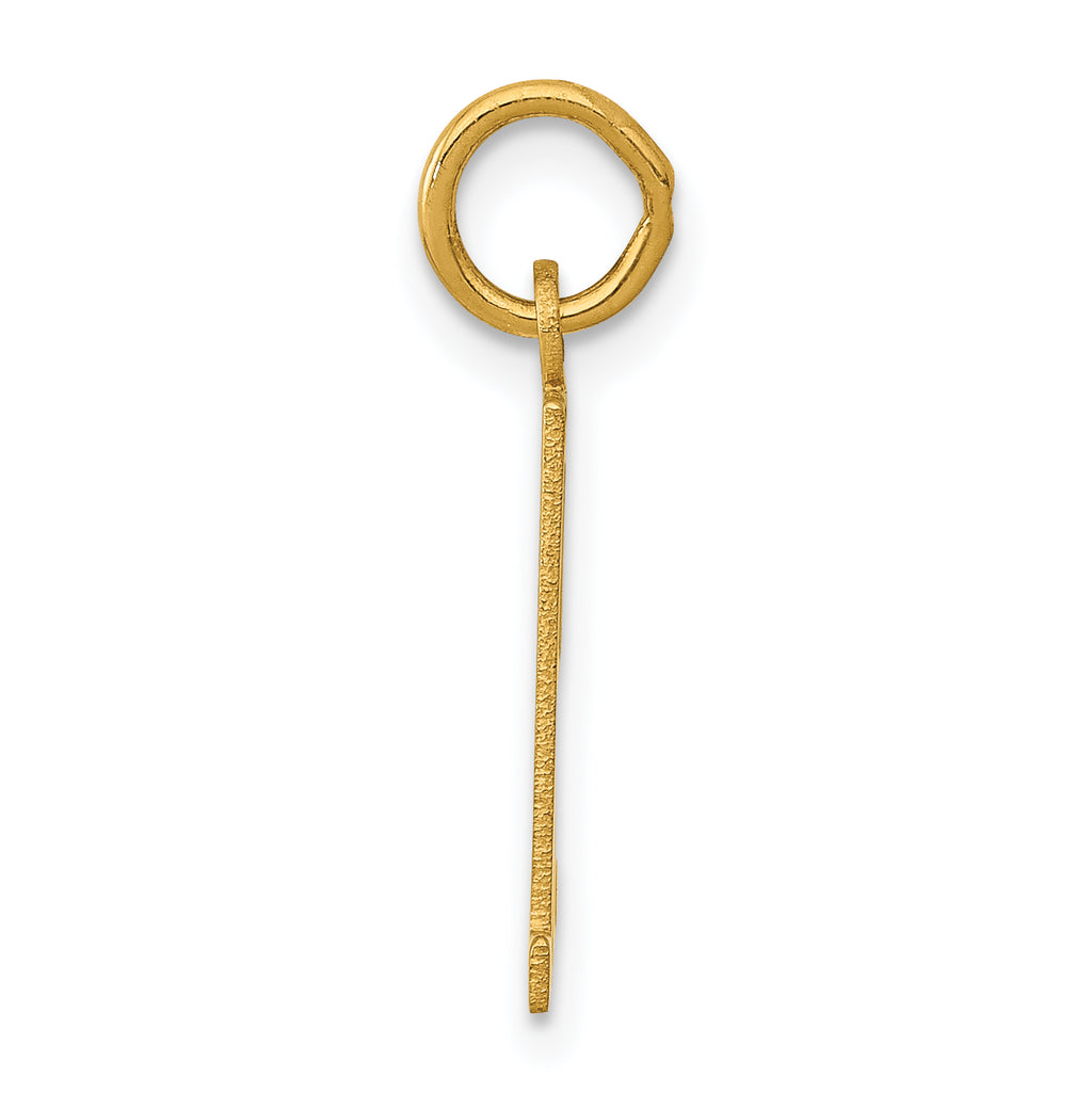 14K Gold Polished Elongated 51 Charm  Small, Laser Cut, Elegant Design