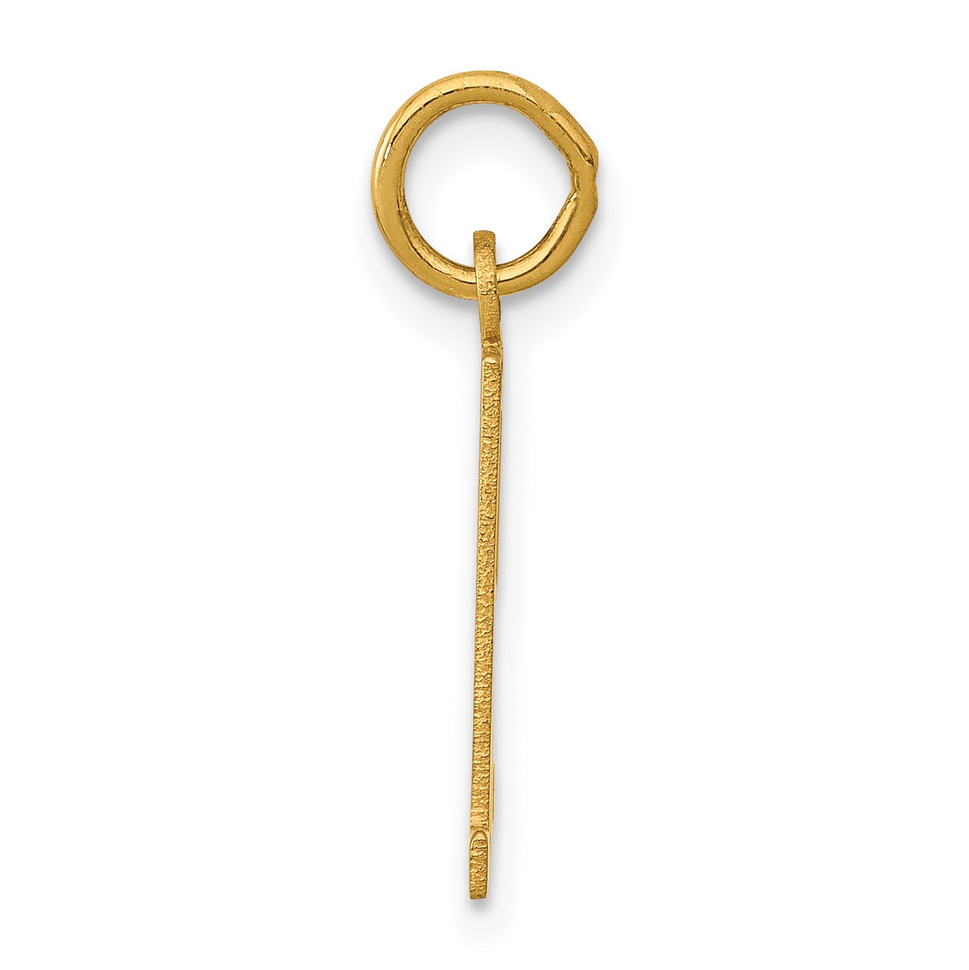 14K Gold Polished Elongated 51 Charm  Small, Laser Cut, Elegant Design