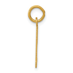 14K Gold Polished Elongated 51 Charm  Small, Laser Cut, Elegant Design