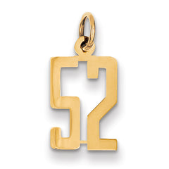 14k Small Elongated Number 52 Charm