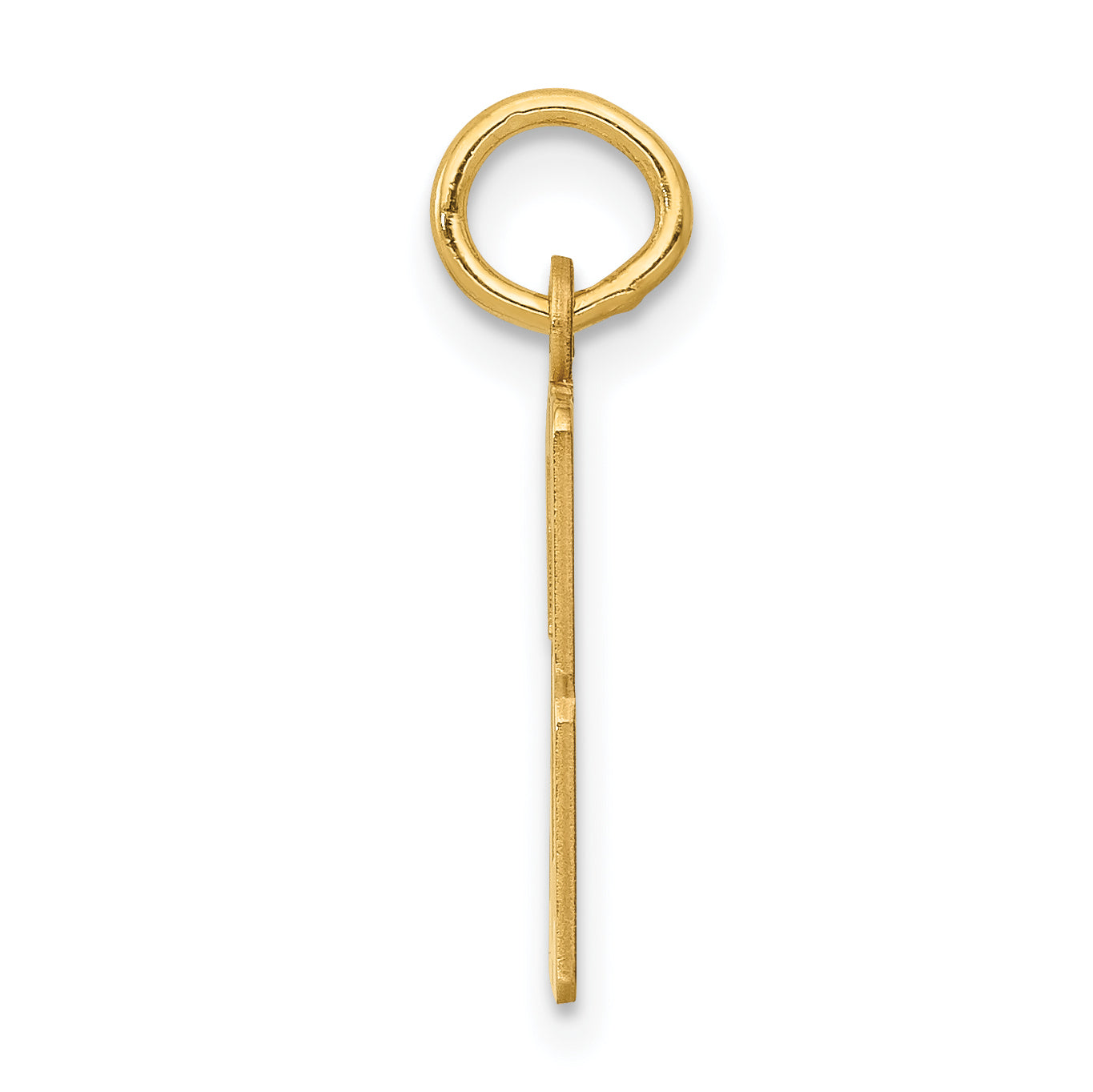 14K Gold Polished Elongated 53 Charm with Laser Cut Detailing Secondary image