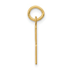 14K Gold Polished Elongated 53 Charm with Laser Cut Detailing