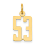 14k Small Elongated Number 53 Charm