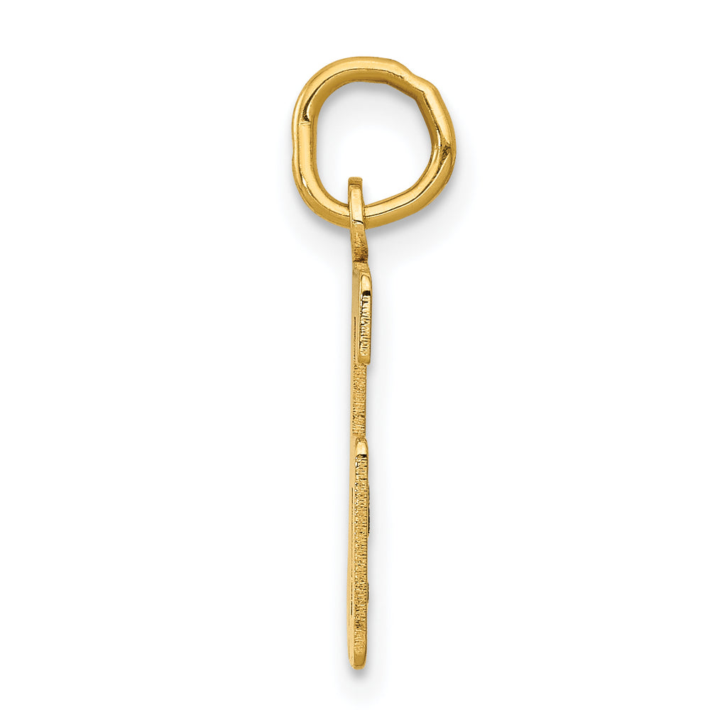 14K Gold Polished Number 56 Charm with Laser Cut Design