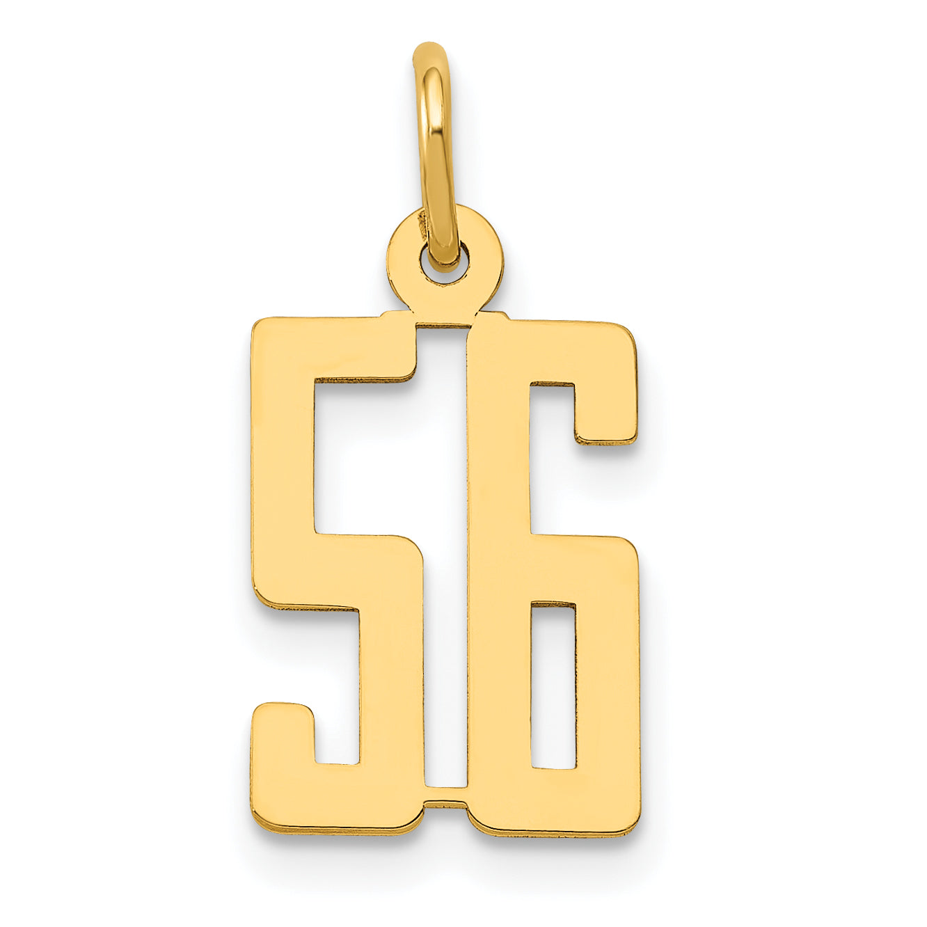 14k Small Elongated Number 56 Charm