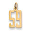 14k Small Elongated Number 59 Charm