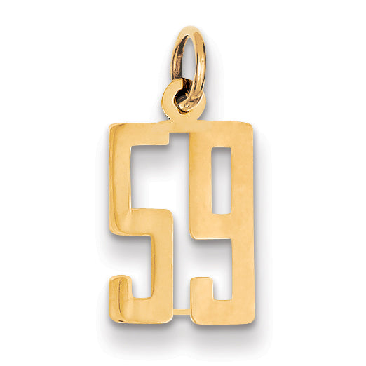 14k Small Elongated Number 59 Charm