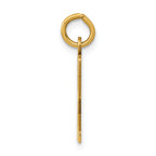 14K Gold Polished Elongated Charm  Small, Laser Cut, Elegant Design