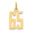 14k Small Elongated Number 65 Charm