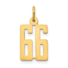14k Small Elongated Number 66 Charm