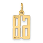 14K Gold Polished Elongated Charm with Laser-Cut Detailing Small